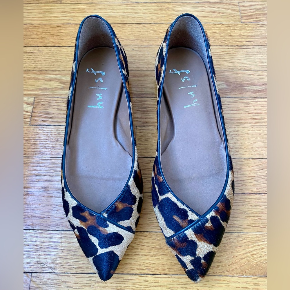 fs/ny French Sole calf hair leopard ballet flat size 6